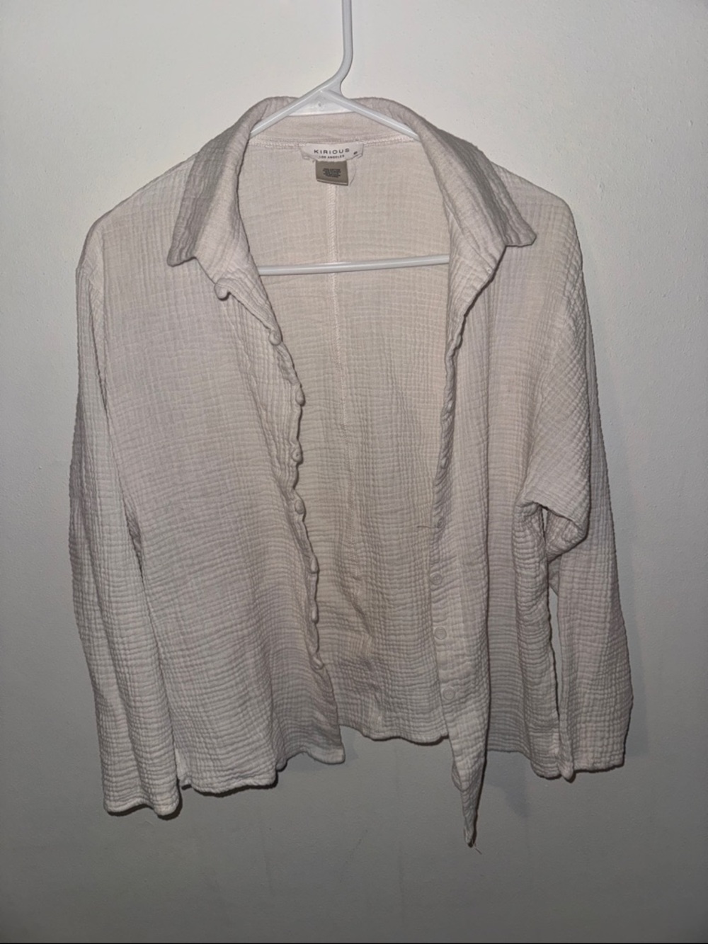 Kinross Ivory Gauze Button-Down Shirt Jacket